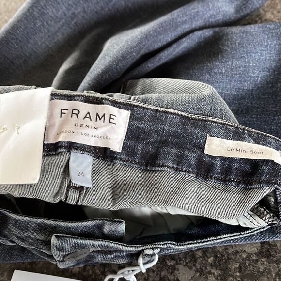 FRAME Denim Le Mini Boot Jethro Released Hem mid rise slim boot fit size 24 BNWT - Picture 10 of 13